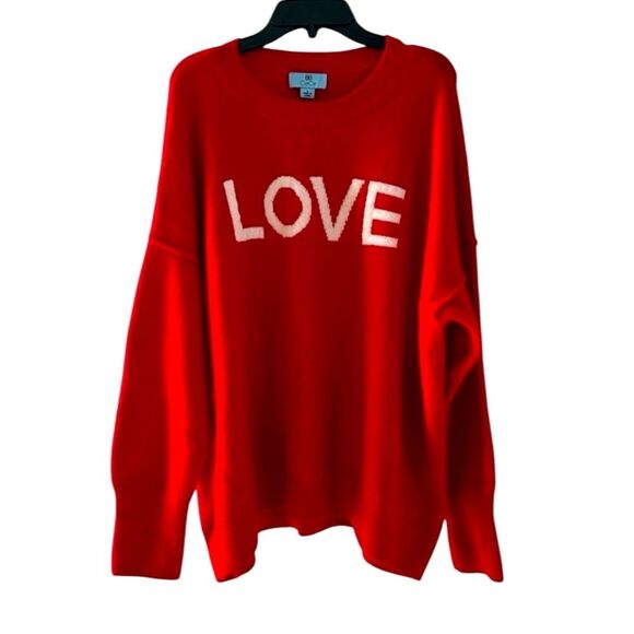 CeCe Red Love Crew Neck Sweater Super Soft and Comfy Oversized - Picture 3 of 8